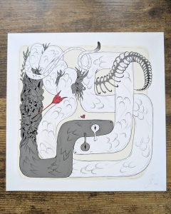 entangled art print on table for shop fineart hahnemuehle paper size